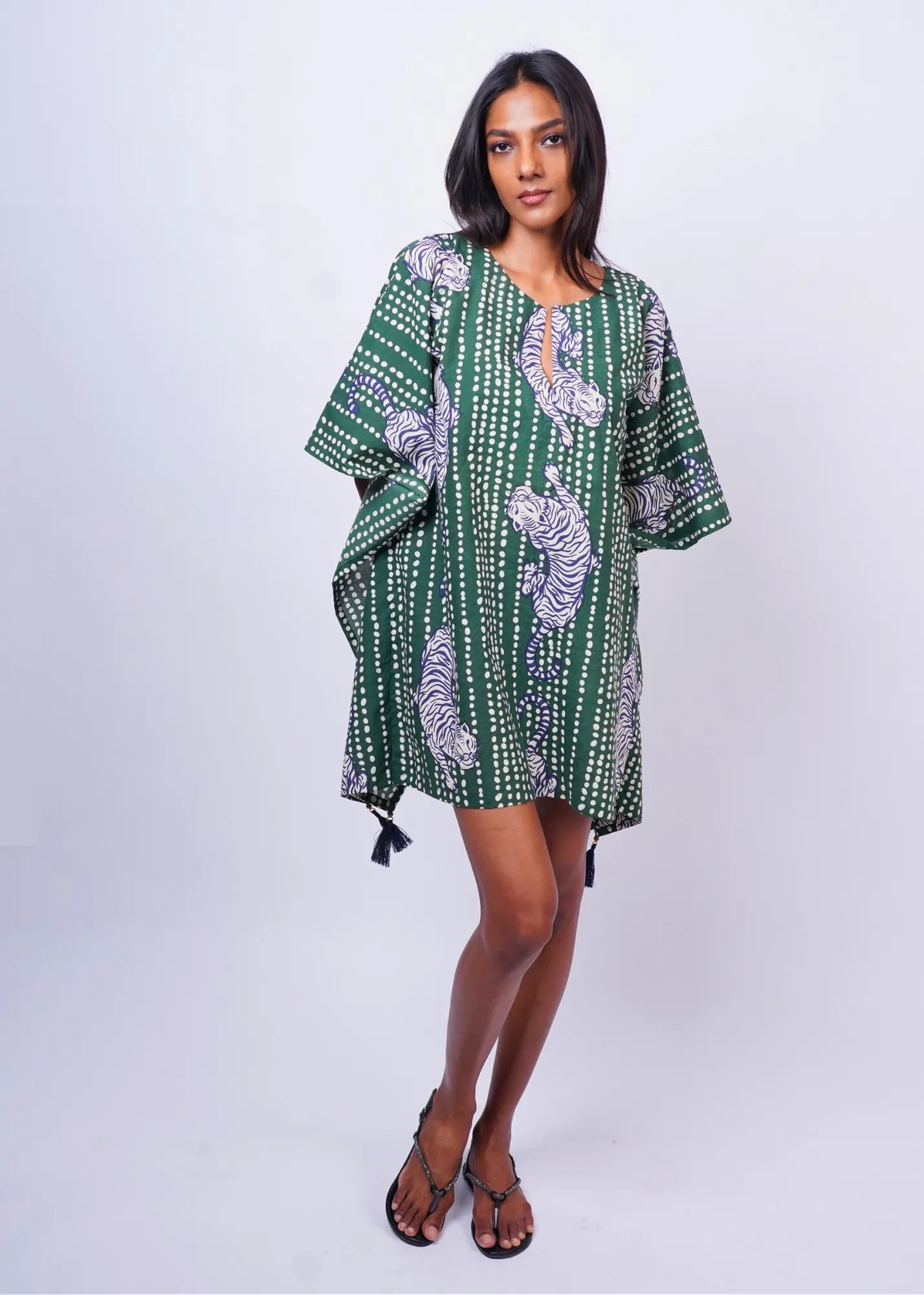 Short Caftan - Moss Tiger