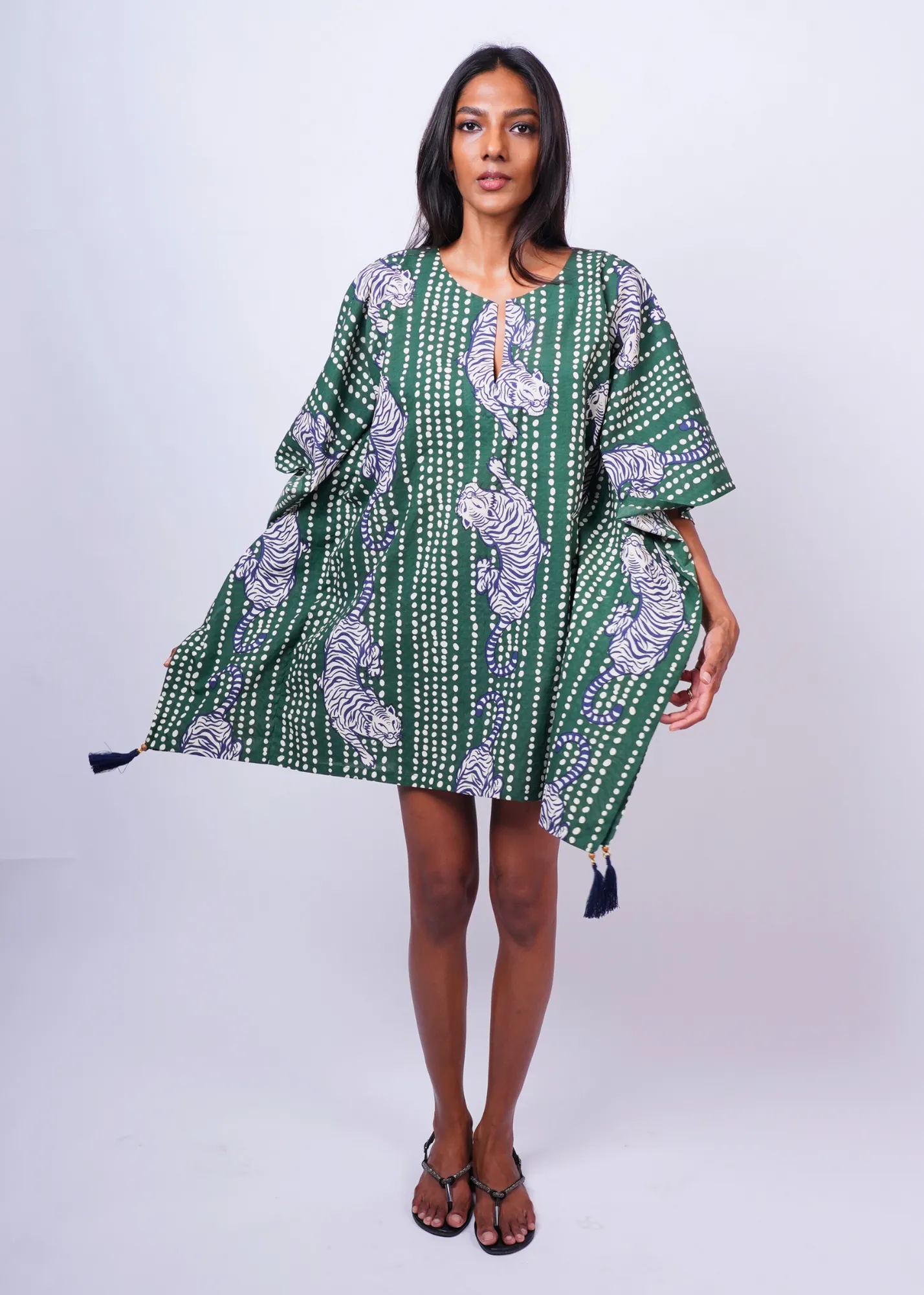 Short Caftan - Moss Tiger