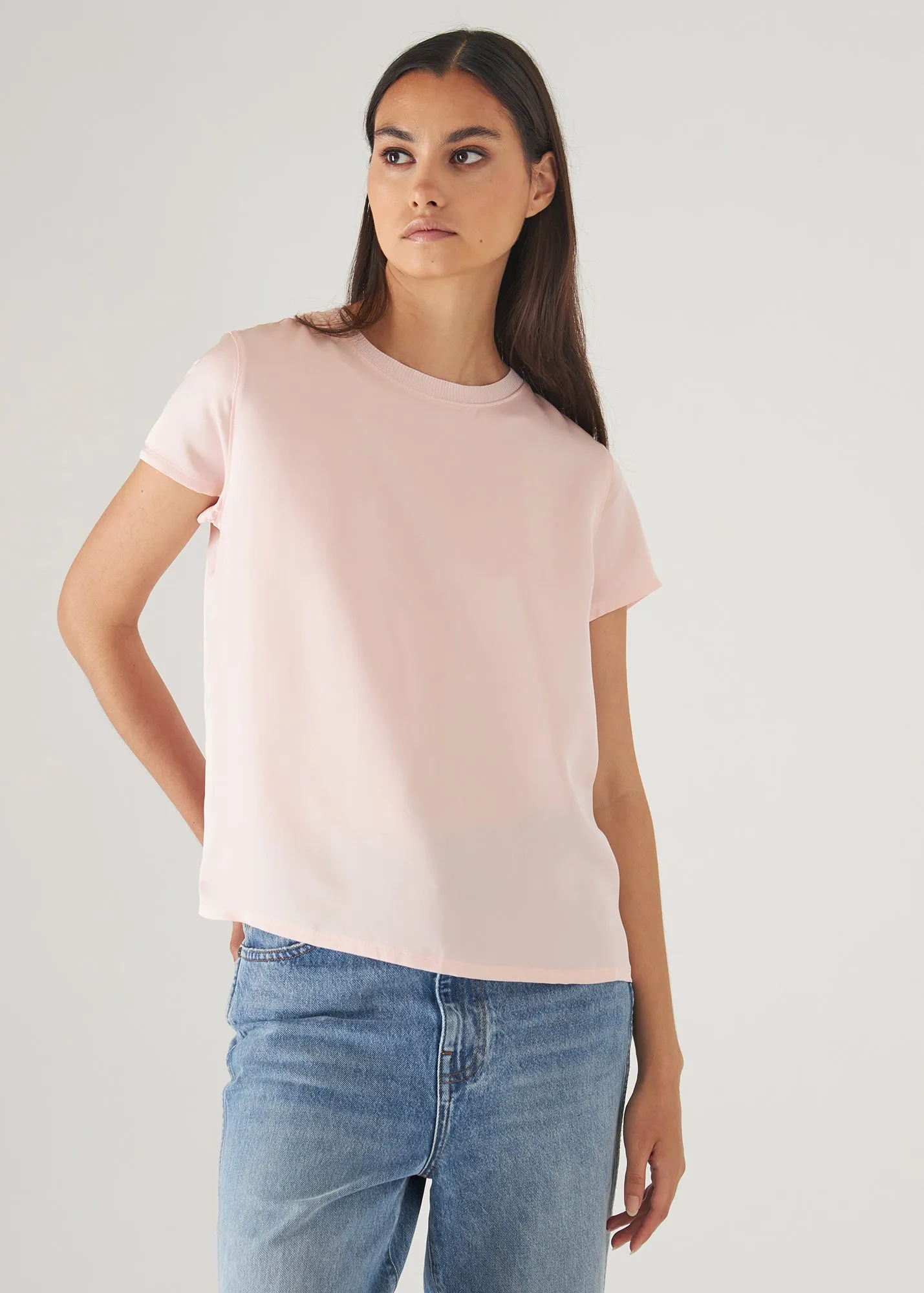 SILK SHORT SLEEVE CREWNECK