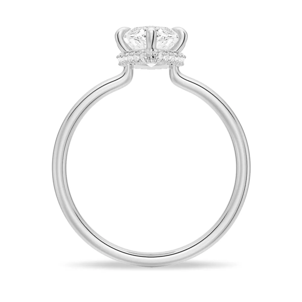 Solitaire Marquise Engagement Ring With Hidden Halo