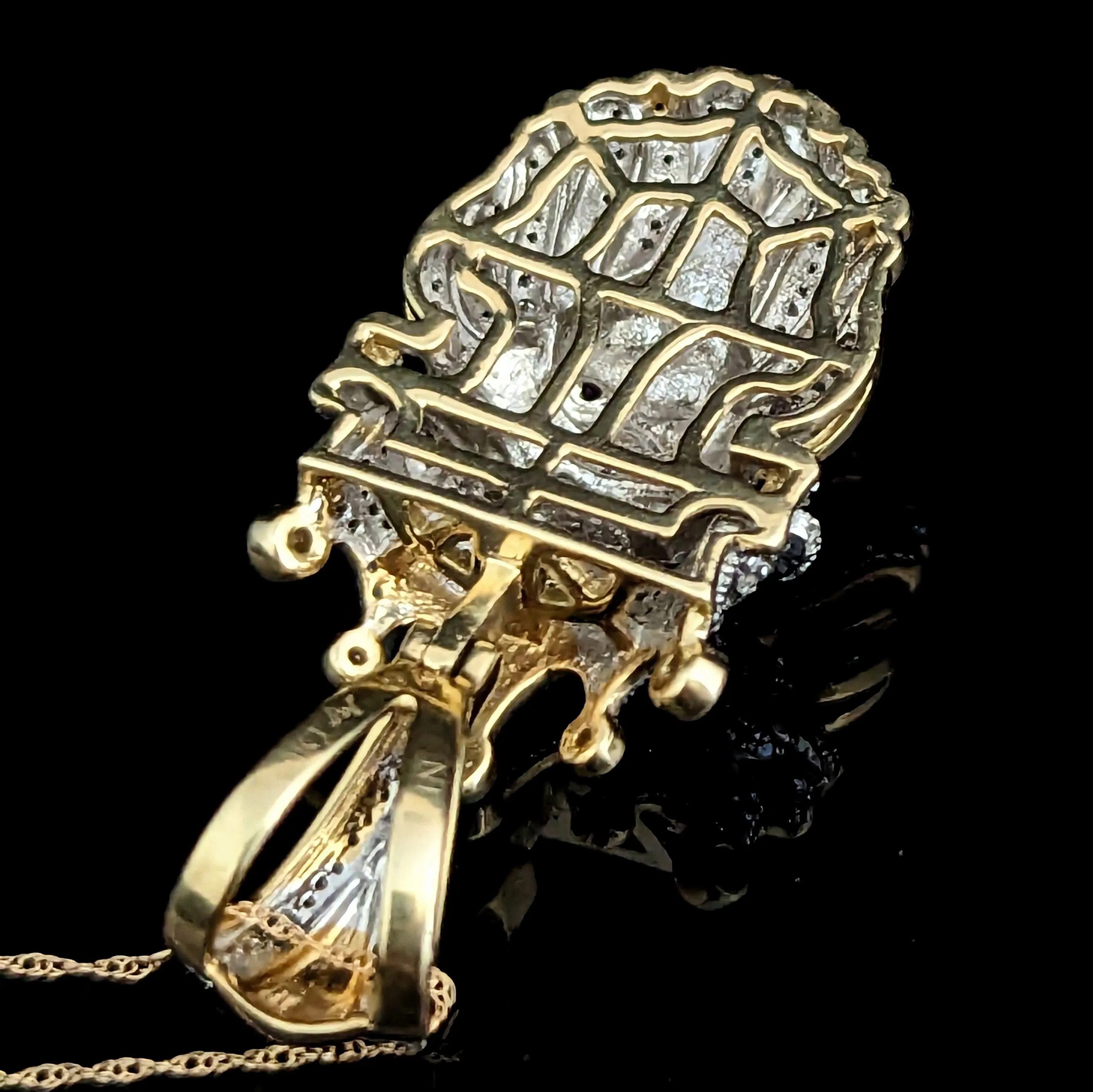 The Edinburgh - Estate Men's Diamond Ruby 10k Gold Lion in Crown Pendant