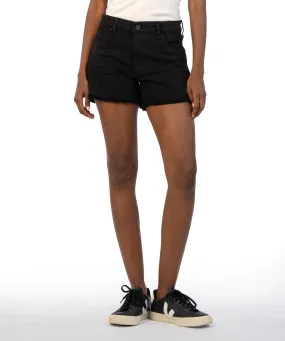 The Jane High Rise Long Denim Short - Black