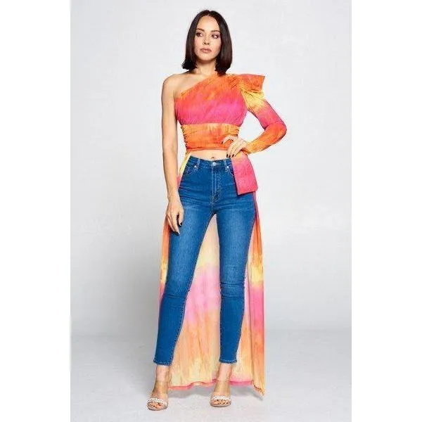 Tie Dye One Shoulder Top