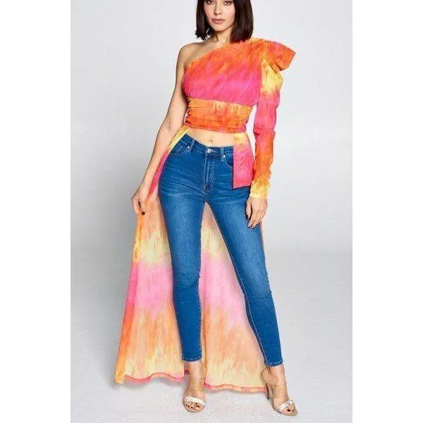 Tie Dye One Shoulder Top