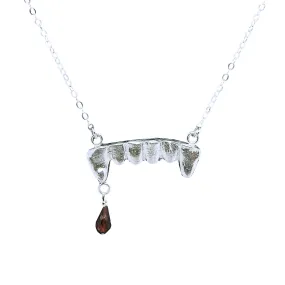 Vampire Fang Necklace with Blood Drop