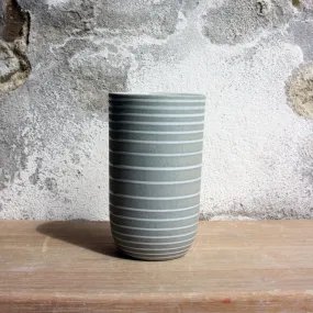 Vase, Stone Blue w/ glazed stripes (small)