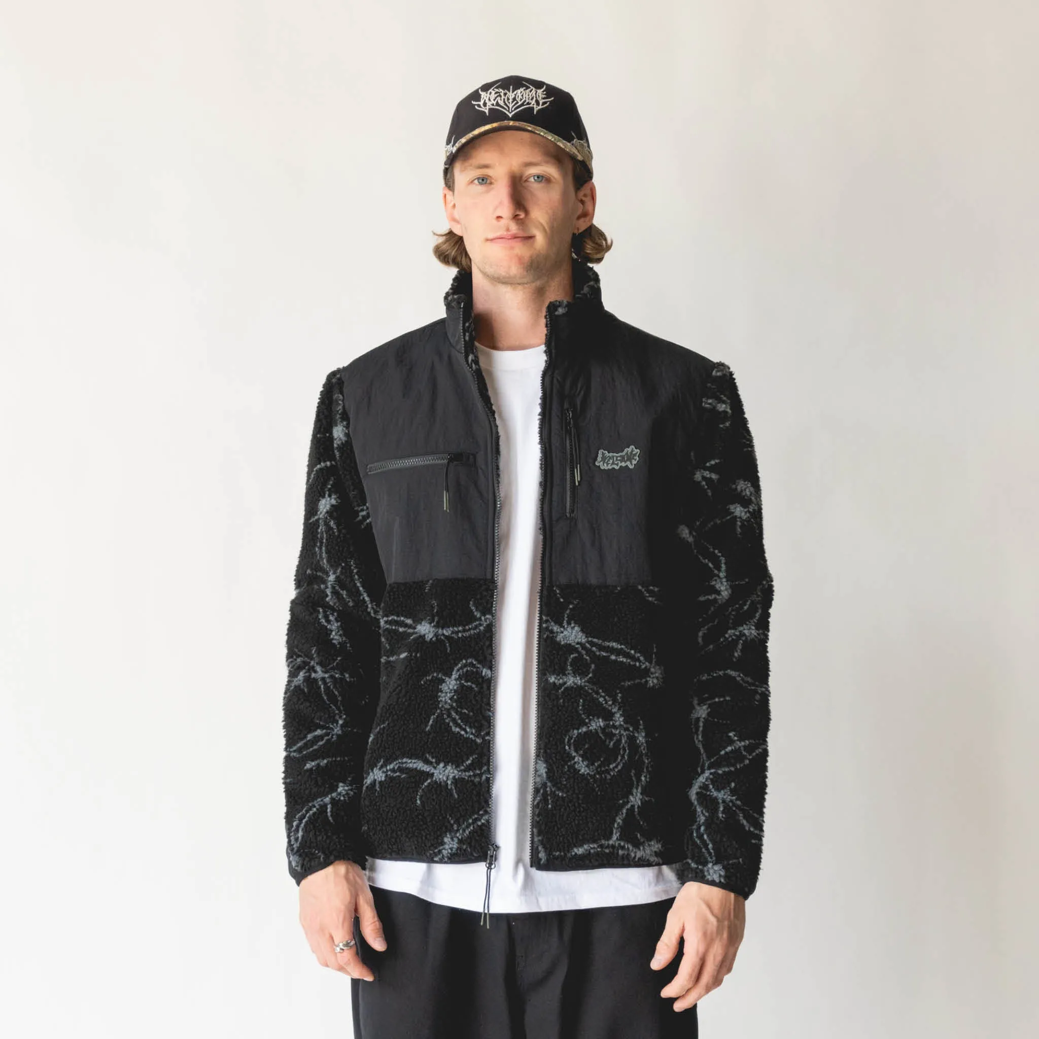 Wire Full-Zip Sherpa Fleece - Black