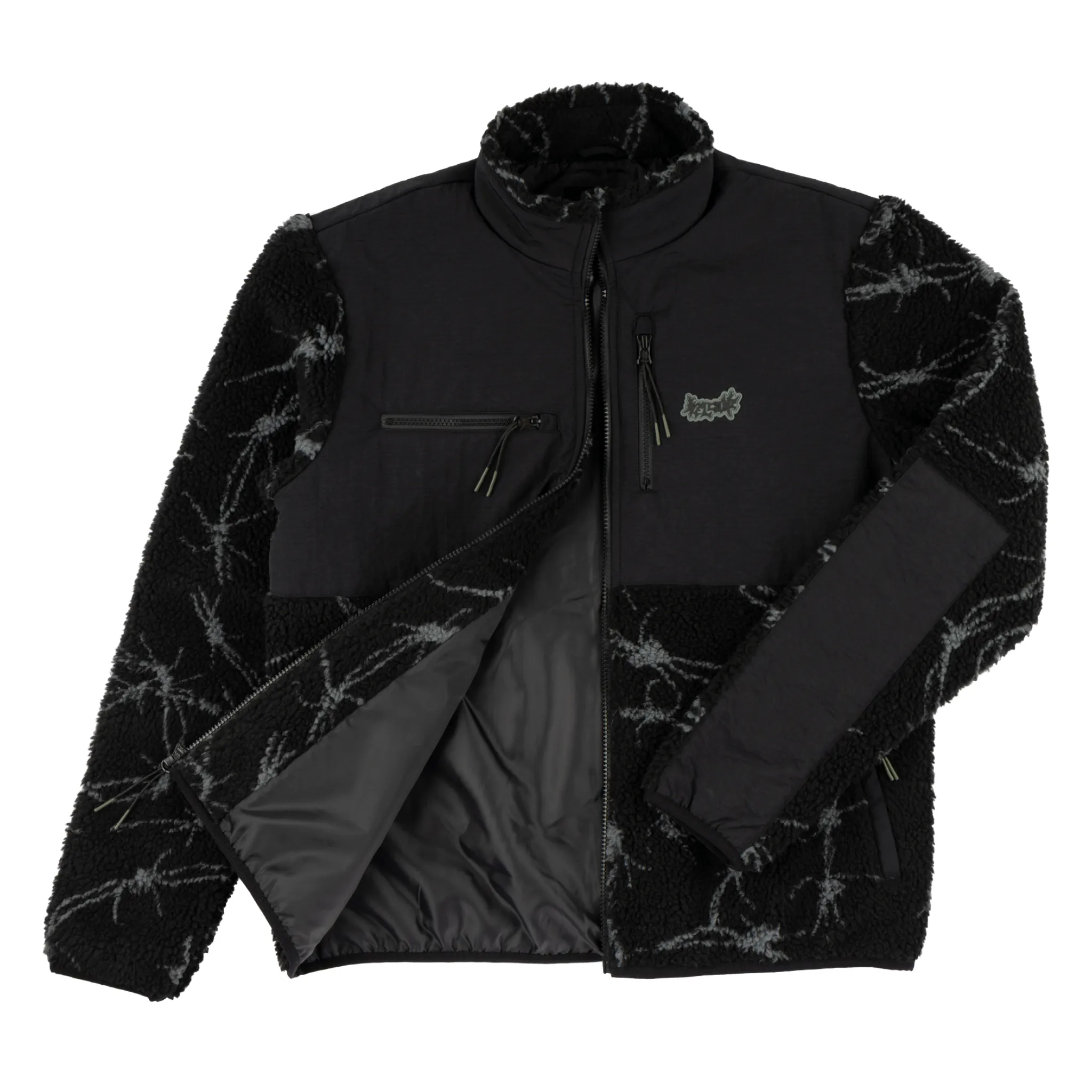 Wire Full-Zip Sherpa Fleece - Black