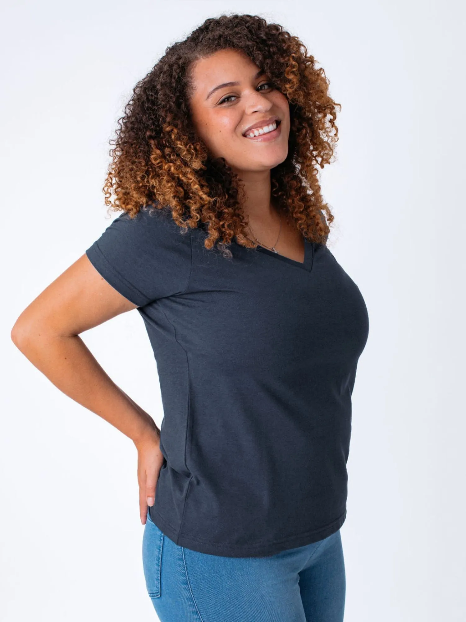 Women's Indigo Blue V-Neck