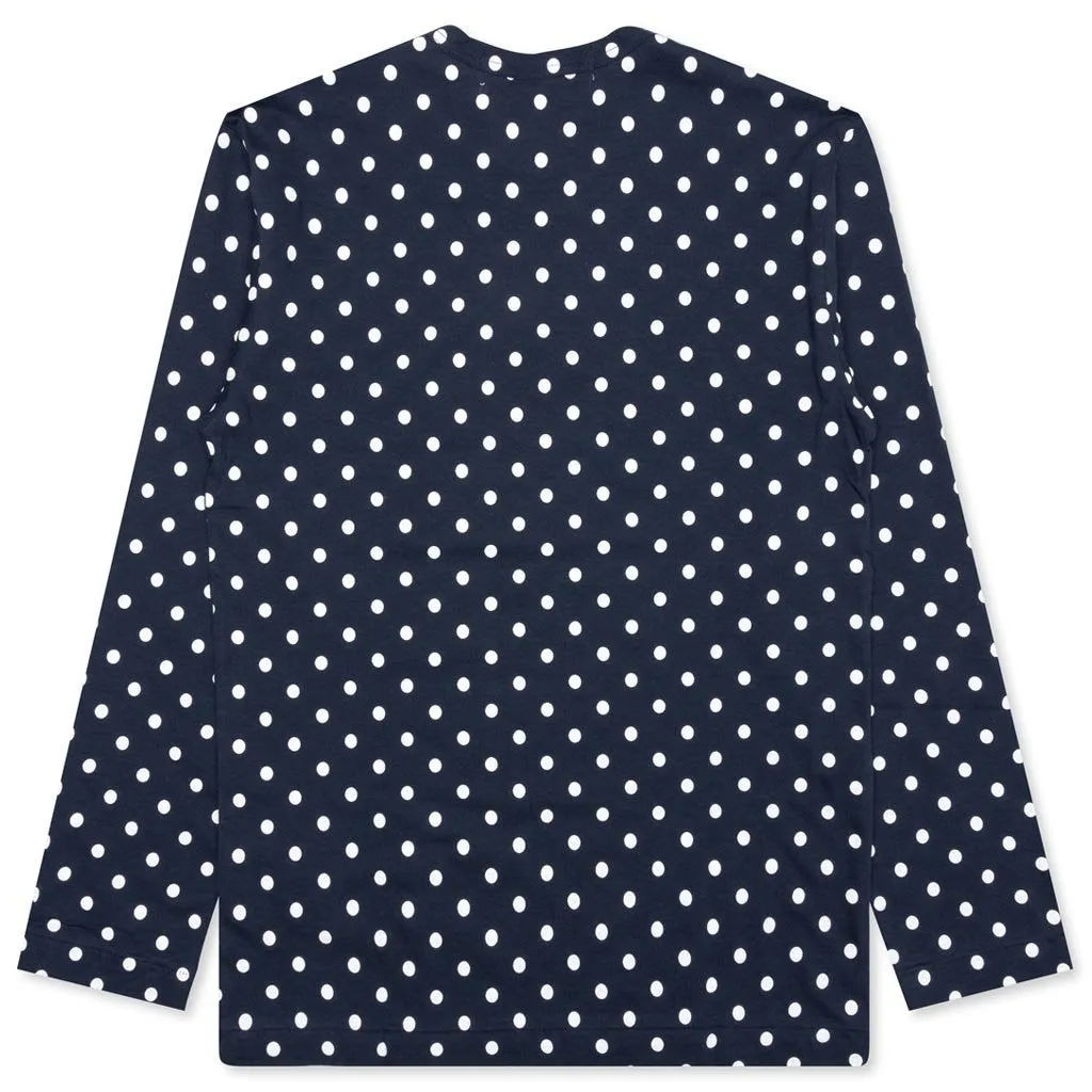 Women's Polka Dot L/S T-Shirt - Navy